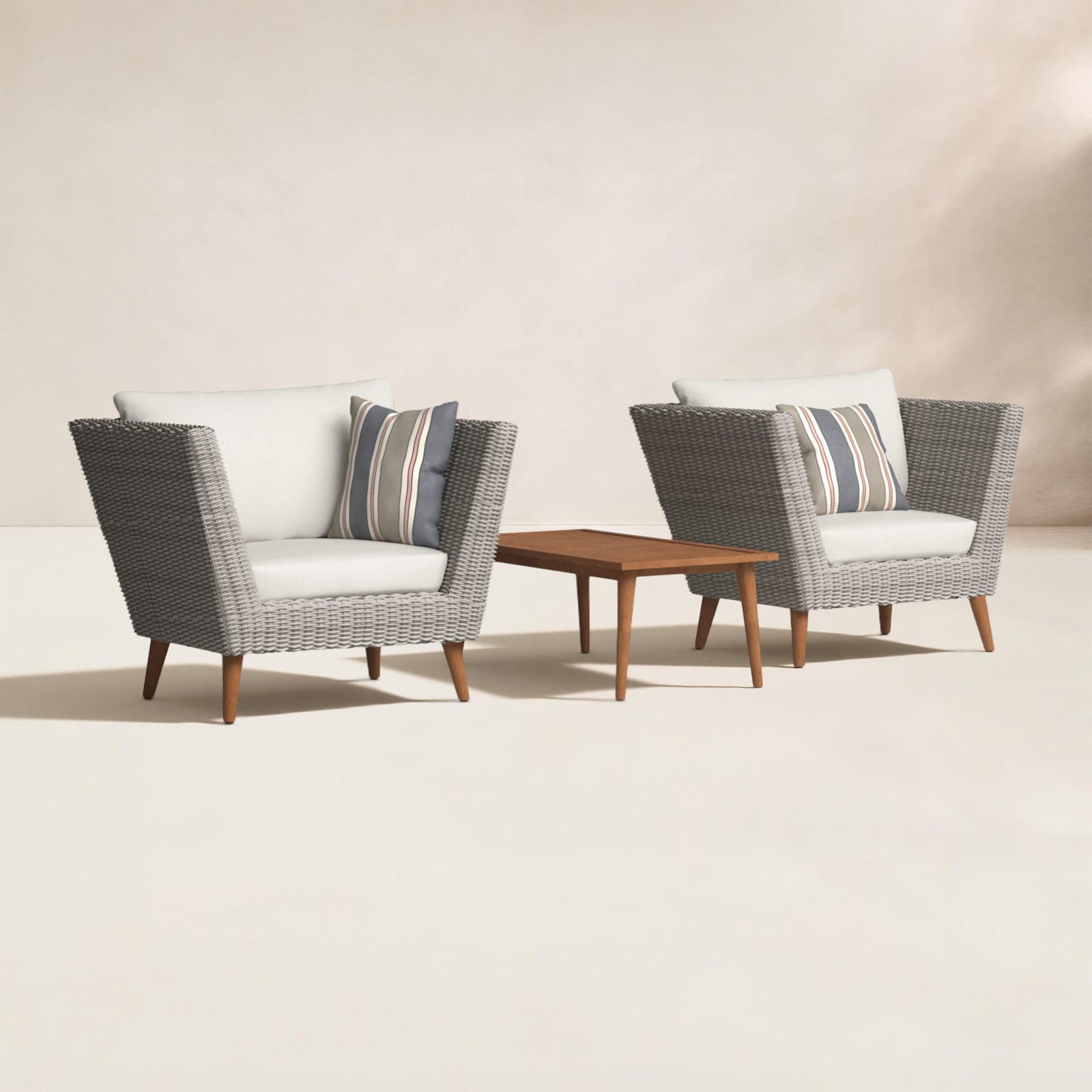 Lumley 2-Person Eucalyptus Patio Seating Group