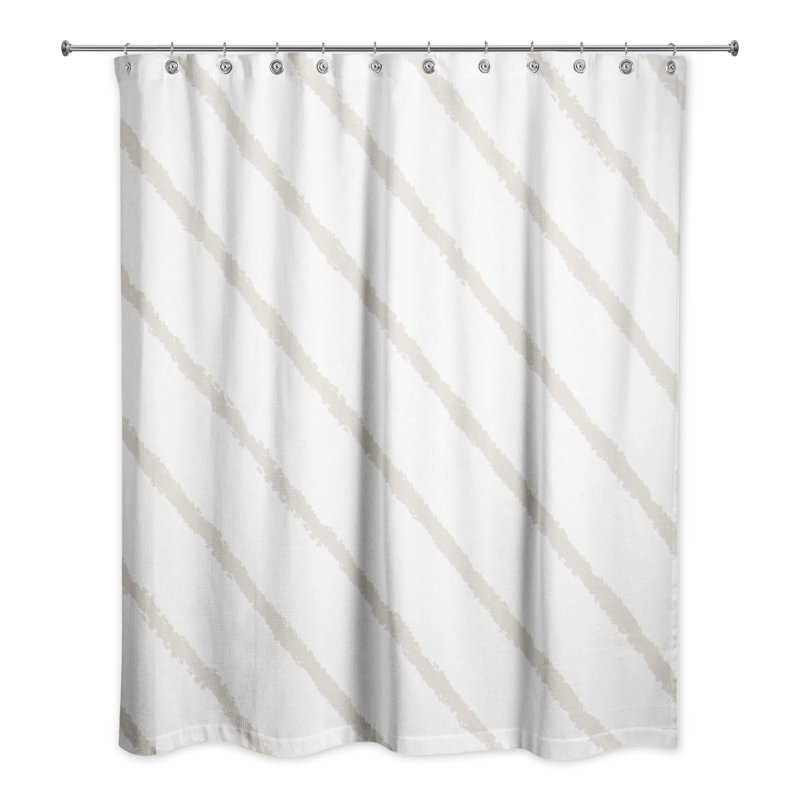 Rideau de douche à rayures simples Toran, Beige