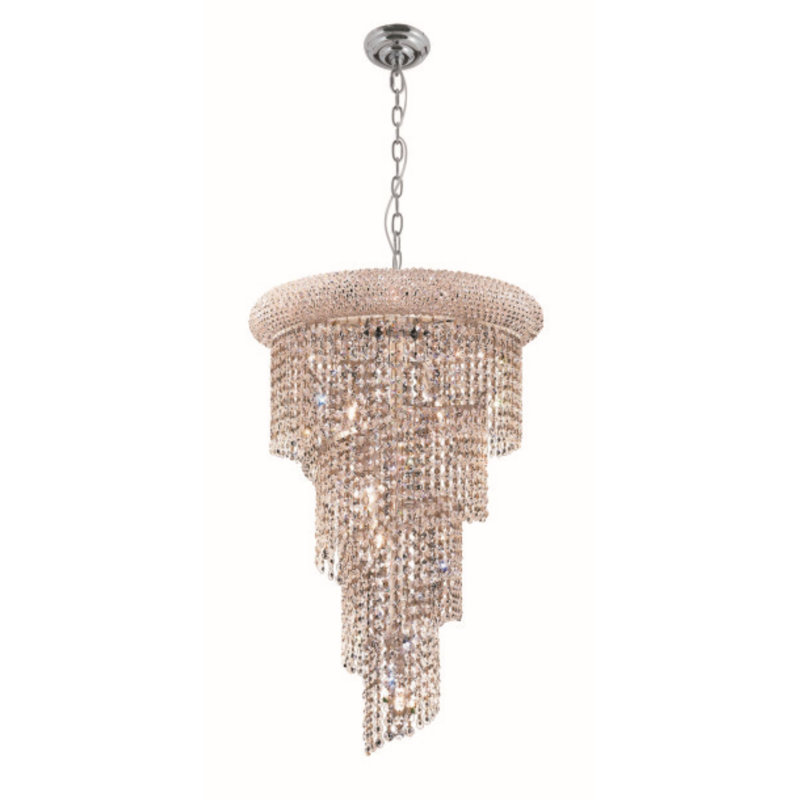 Zonia 8 - Light Dimmable Tiered Chandelier, Chrome