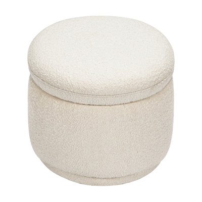 Enoki 21" Wide Round Storage Ottoman with Storage