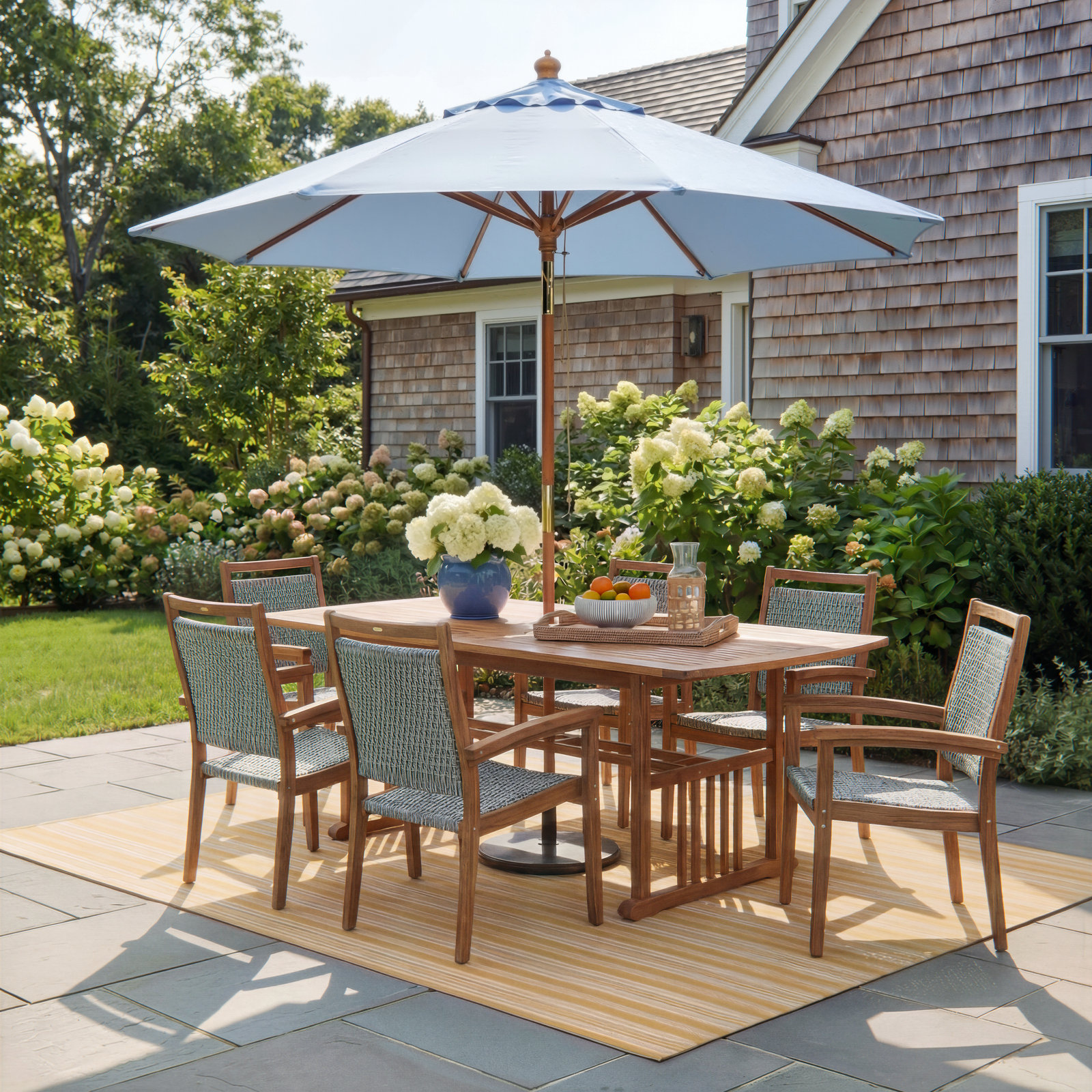 Fleur 76" Eucalyptus Patio Dining Set