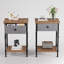 Ensemble de table de chevet 2 tiroirs Alameen avec tablette ouverte et petite table de chevet pour chambre-1259009832-1259009835