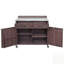 Outdoor Kitchen Island with Stainless Steel Top, Large Drawer, Adjustable Shelves, and 4 Wheels for Pizza Prep