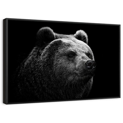 Ours noir et blanc, reproduction sur toile
