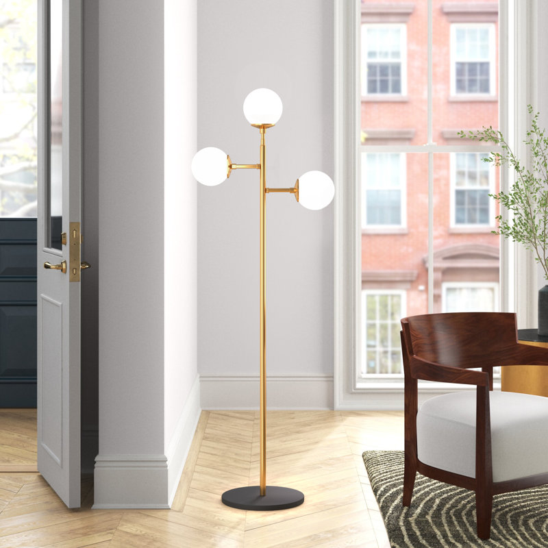 Hawkin 163cm Tree Floor Lamp, Shiny Gold