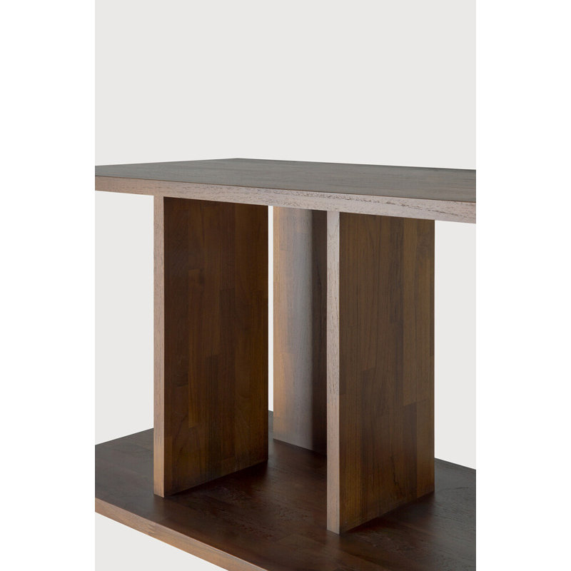 Irregular Solid Wood Geometric Bookcase, 45.5" H x 88" W x 14.5" D