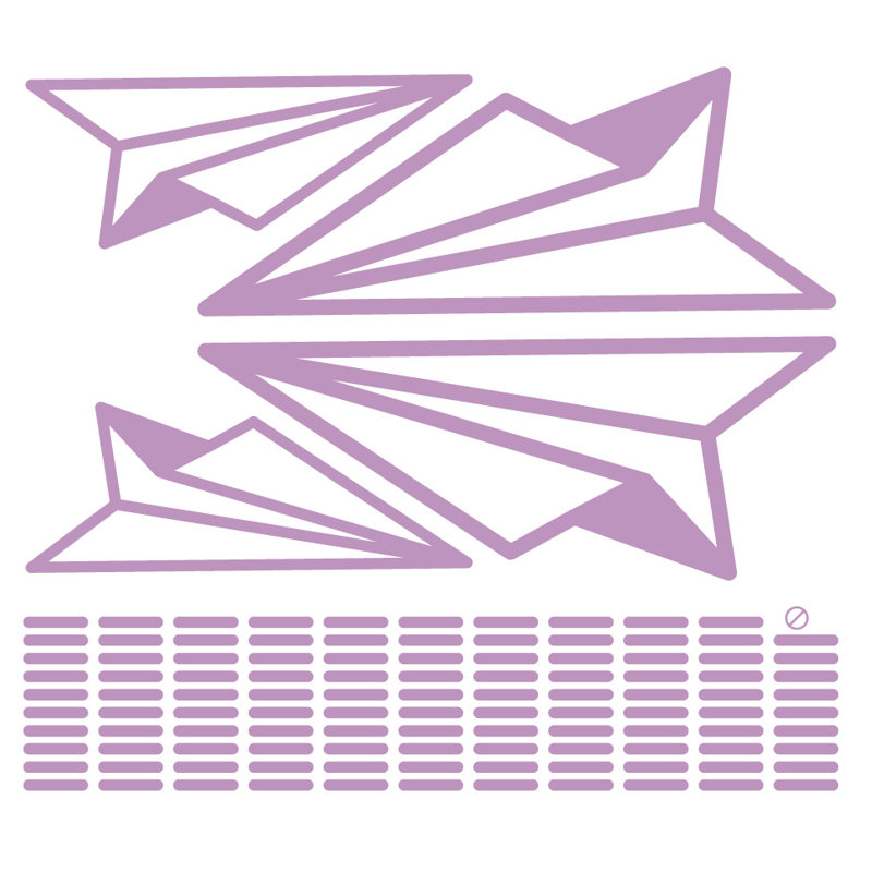 Adhésif décoratif papier avion, Lilas, H 30 po x l 33 po x P 0,01 po