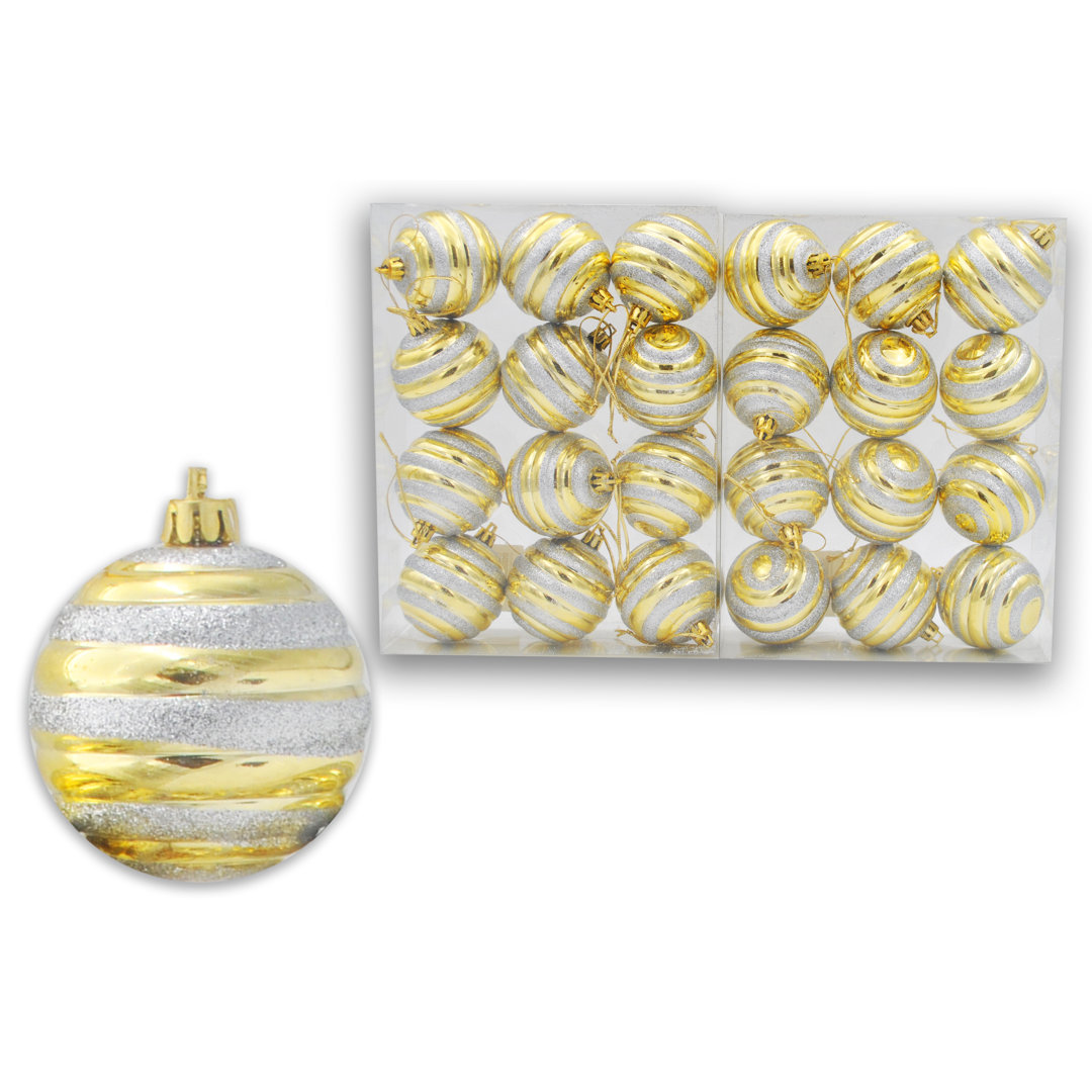 24 Piece Ball Ornament Set (Set of 24) The Holiday Aisle®