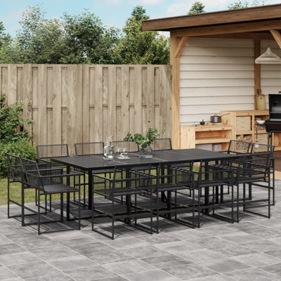 Chisum 12 - Person Patio Dining Set with Rectangular Table , Cushions Included
