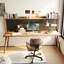Bureau noyer + bois massif rectangulaire noir + fer-548440107