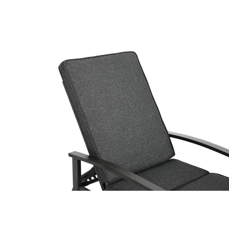 Chaise longue en fonte d'aluminium grise à roulettes et à tissage croisé avec siège réglable - Adaptable