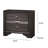 Gray Contemporary Nightstand with 2 Storage Drawers and Built-In Jewelry Tray