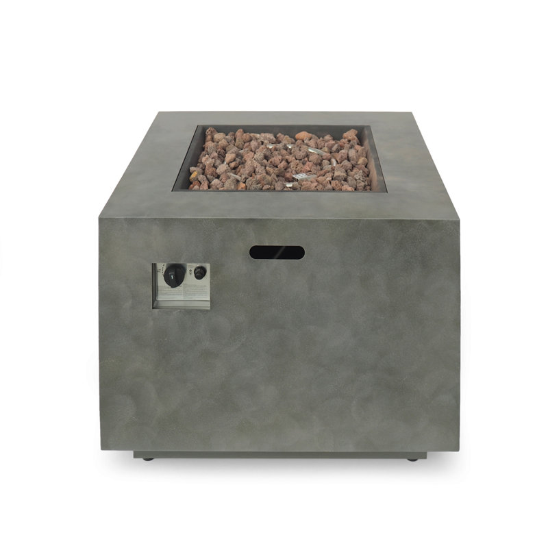 SQUARE IRON FIRE PIT-50 000 BTU, Stone Gray