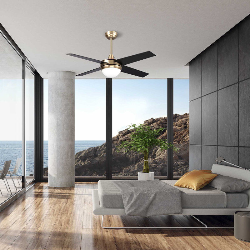 Ventilateur de plafond intelligent Neva avec contrôle mural, ensemble d'éclairage inclus, fonctionne avec l'assistant Google, Amazon Alexa et les raccourcis Siri.