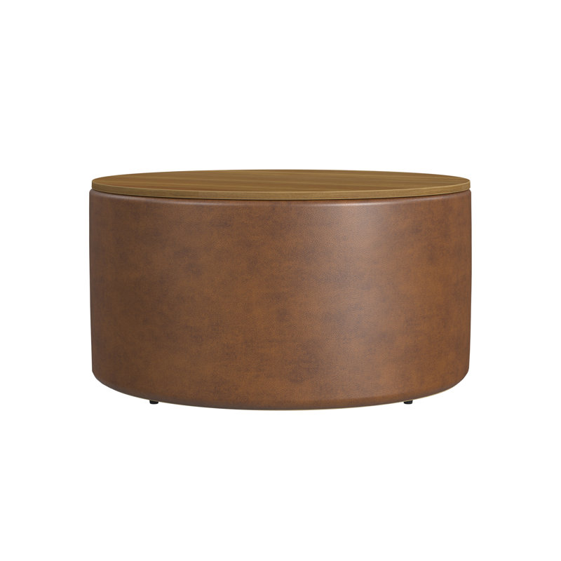 Morgun Faux Leather Ottoman