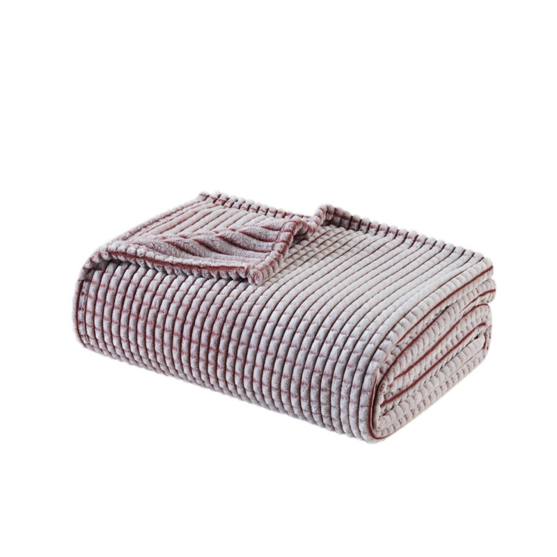 Couverture moelleuse sculptée double / grand, L 90 po x l 90 po, Rouge