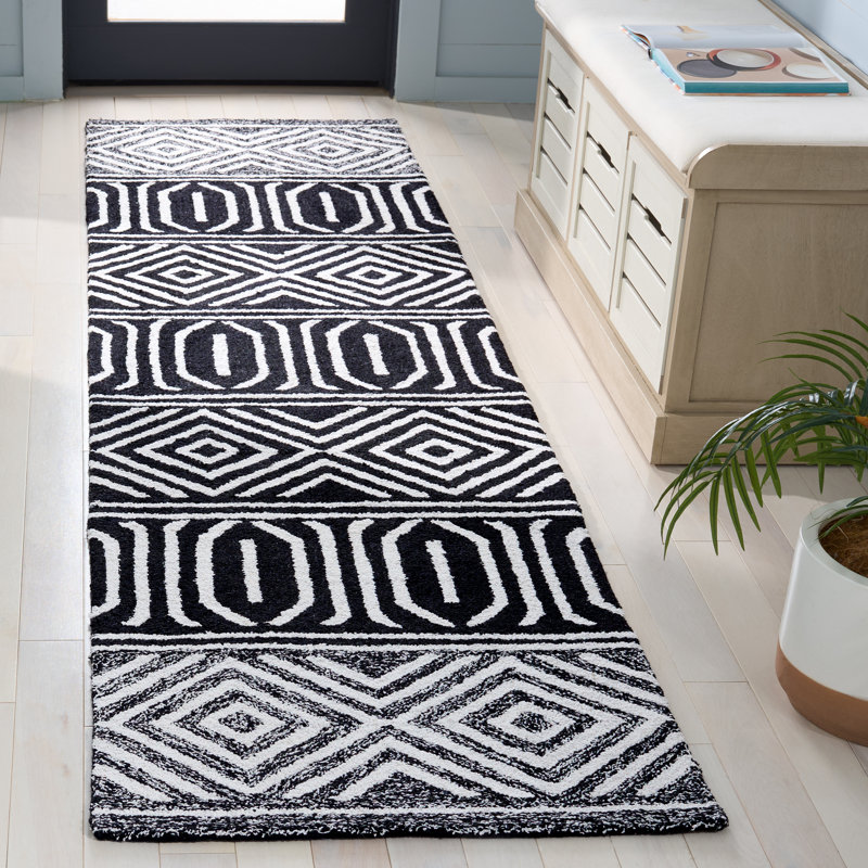 Haruno Hand Tufted Performance Geometric Rug, Runner 2'3" x 9'