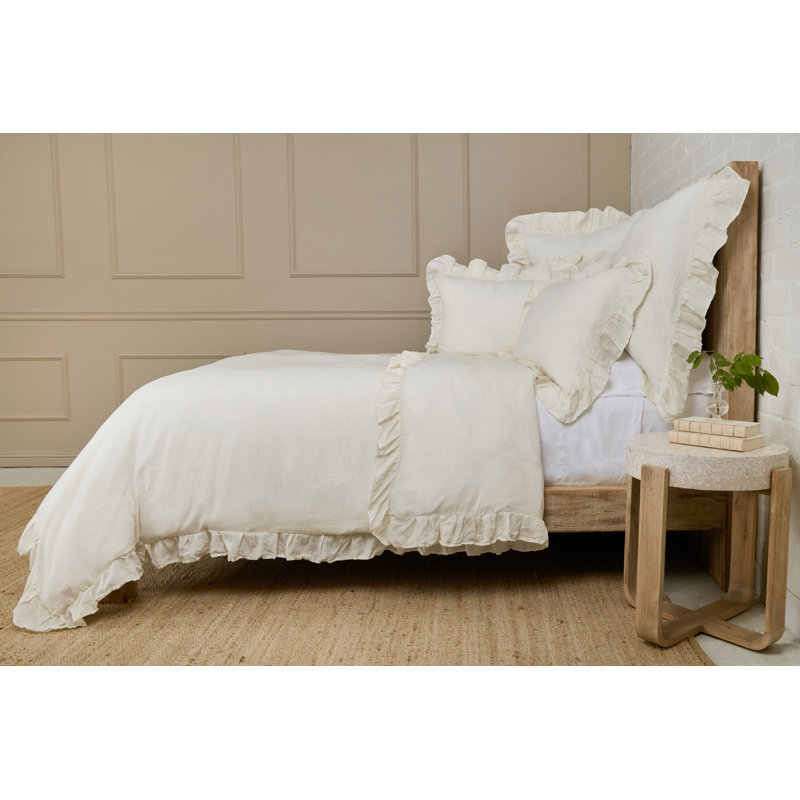 Charlie Linen Pillow Sham, Cream, Standard