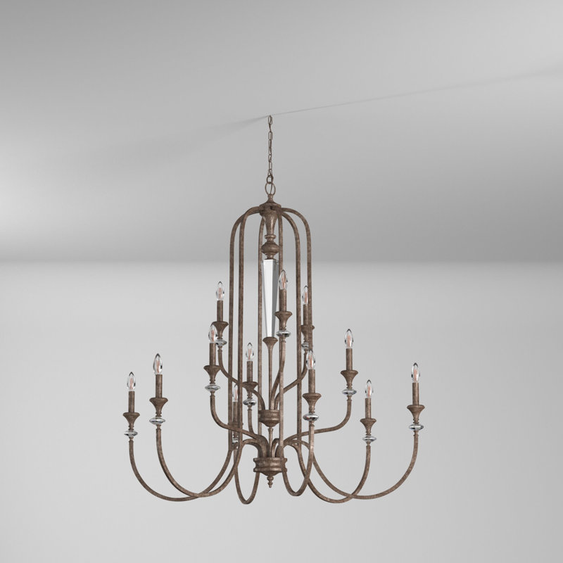 Edoardo 12 - Light Dimmable Tiered Chandelier