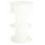 Table d'appoint ronde à 3 niveaux en métal, blanc mat, fer, trois tablettes, porte coulissante sécurisée, sans assemblage, idéale pour un lit ou un lit, convient aux espaces restreints, se déplace parfaitement, complète n'importe quelle table décorative