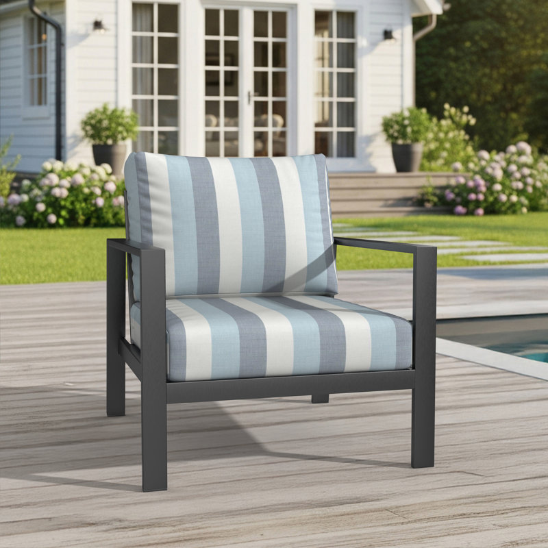 Amala Sunbrella® Outdoor Lounge Chair Seat/Back Cushion, Sunbrella Direction Dew