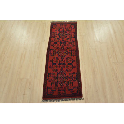 Turkmen Runner 1’10” X 4’10” Red Wool Tribal Hand-Knotted Oriental Rug
