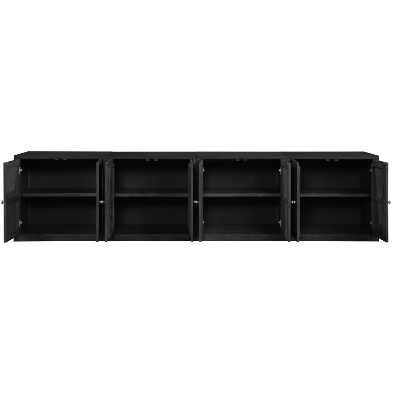 Buffet / placage en bois massif et placage de chêne Gerardi, Noir