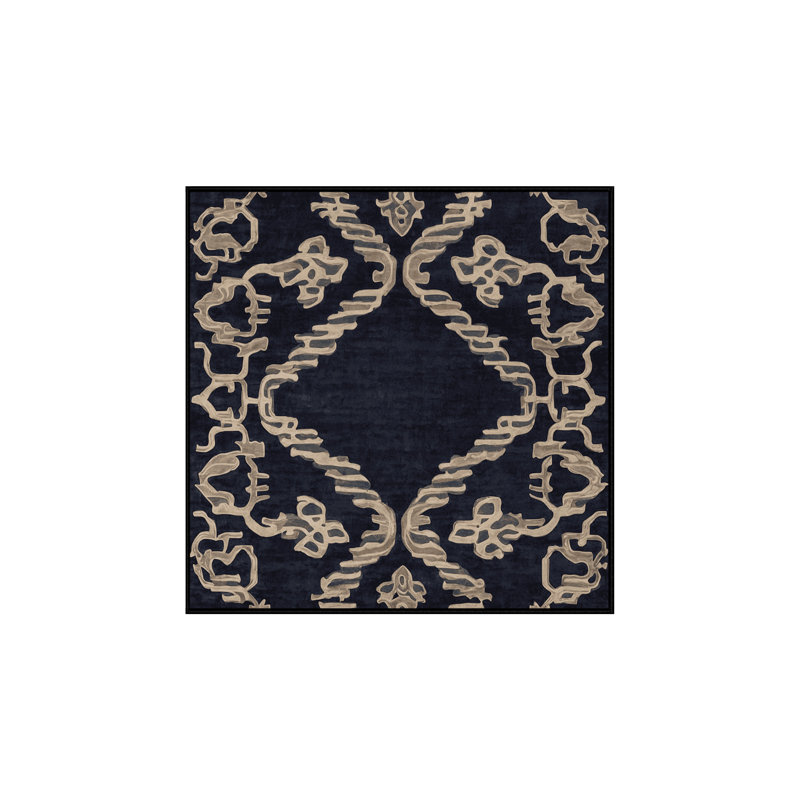 Tapis gris lavable à la machine, Carré 8 pi