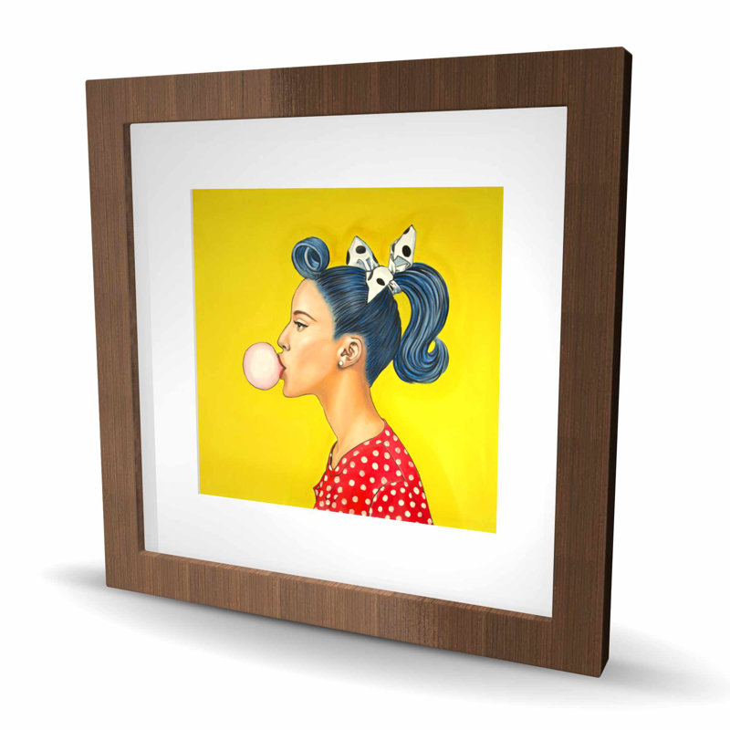 Retro Woman with Beautiful Ponytail - Pop Art, reproduction encadrée