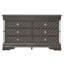 Commode Verona G6702-D avec design en relief champagne argenté, style traditionnel actualisé et poignées de tiroir chromées