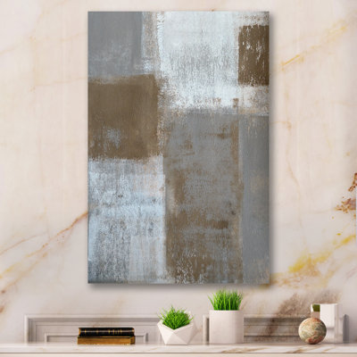 Gris rencontre l'art abstrait brun - art mural moderne et contemporain sur toile