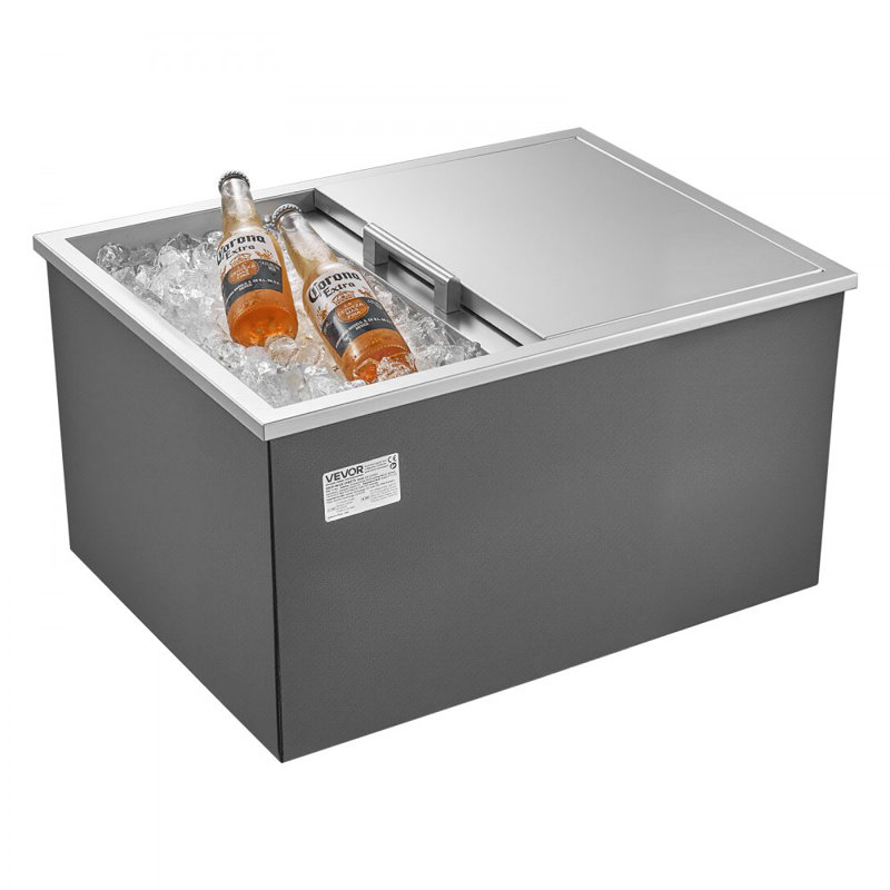 57.8 Qt Drop in Ice Chest Ice Cooler Ice Bin Stainless Steel 24"x18"x13"