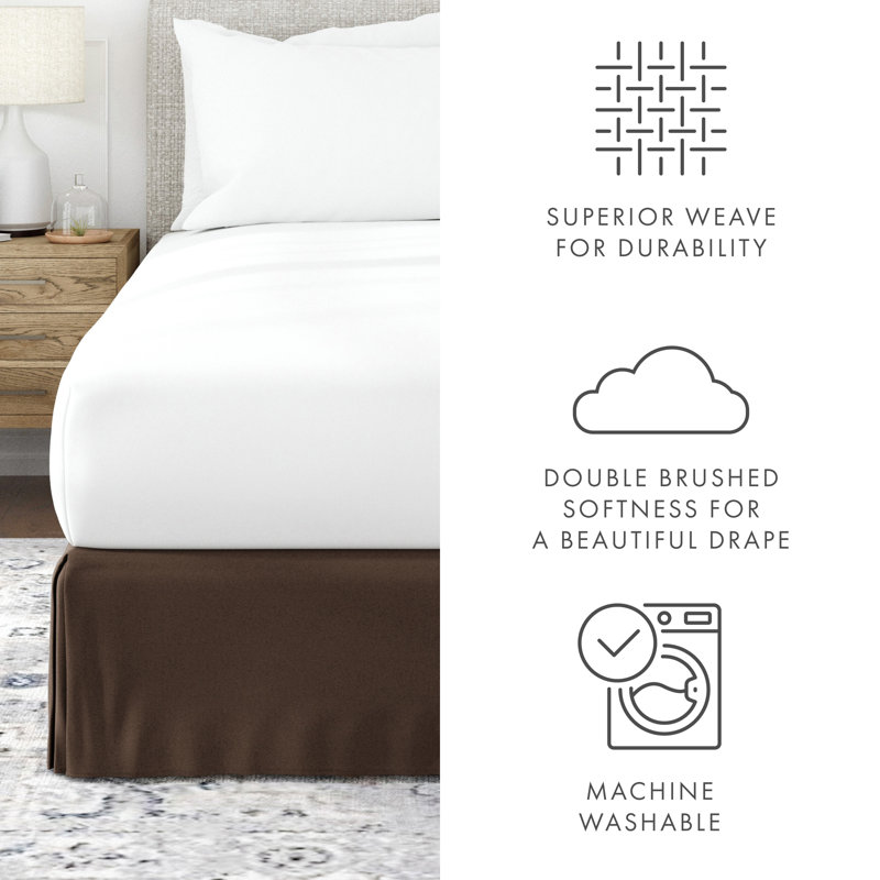 Chocolate Brown Queen Cotton Polyester Bed Skirt