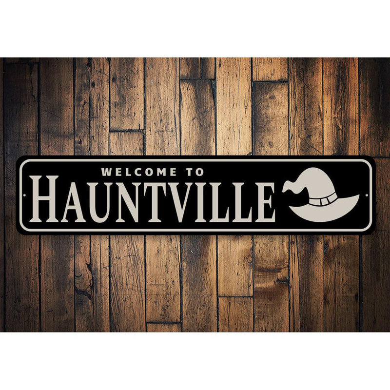 Enseigne en aluminium Hauntville, H 6 po x l 24 po x P 0,06 po