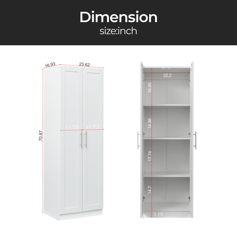 Blondean 23.62 " W Armoire, Blanc