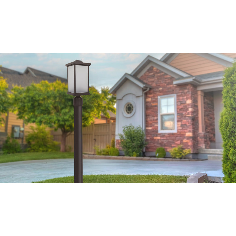 Artisan Square Post Top Fixture with Frosted Acrylic Lens, Bronze, 4000K