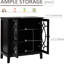 Armoire de rangement - Buffet avec double porte vitrée et tablettes réglables pour une verrerie d'organisation à domicile efficace