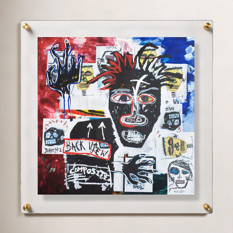 Autoportrait en talon, partie 2 par Gareth Maguire, H 20 po x l 20 po, Cadre flottant doré / transparent