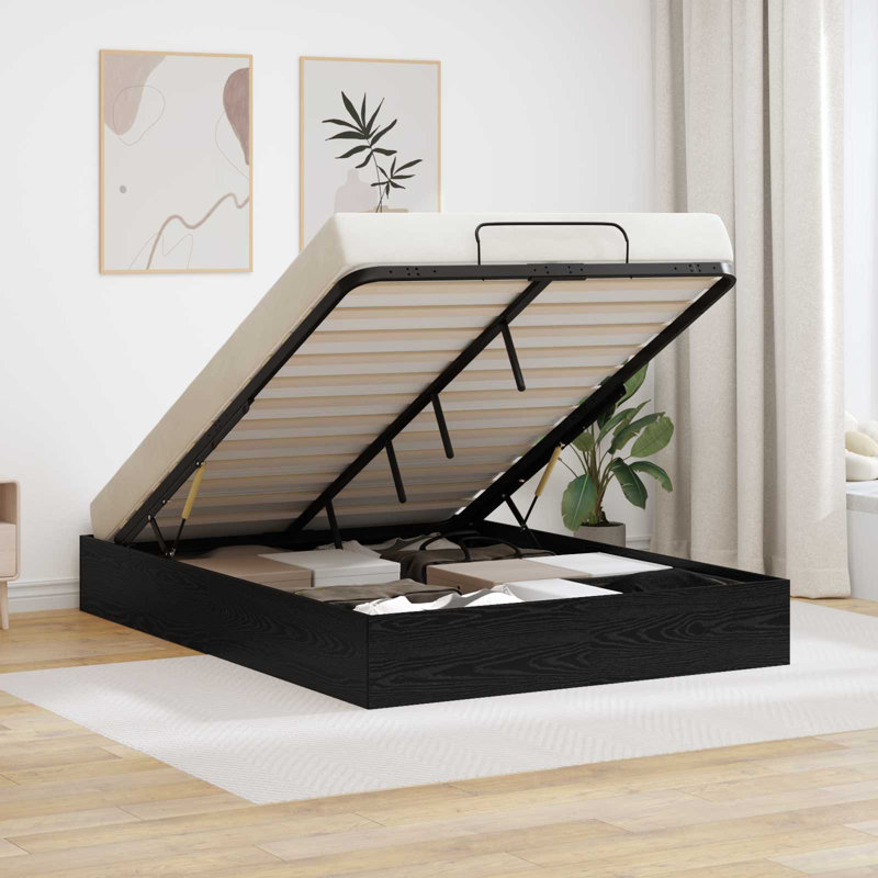 Bed, European Double (140 x 200 cm), Black Oak