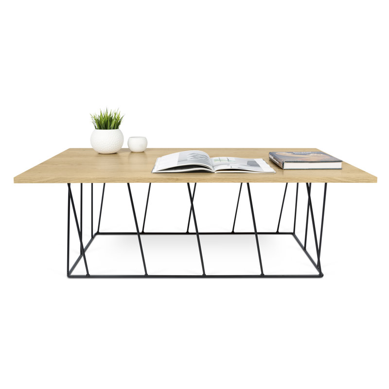 Capp Solid Coffee Table, Oak, Black