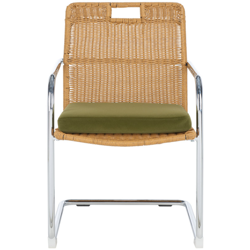 Liesbeth full back armchair, Olive / naturel