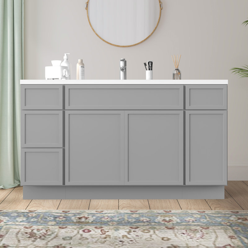 63'' Single Bathroom Vanity Base Only, Gray