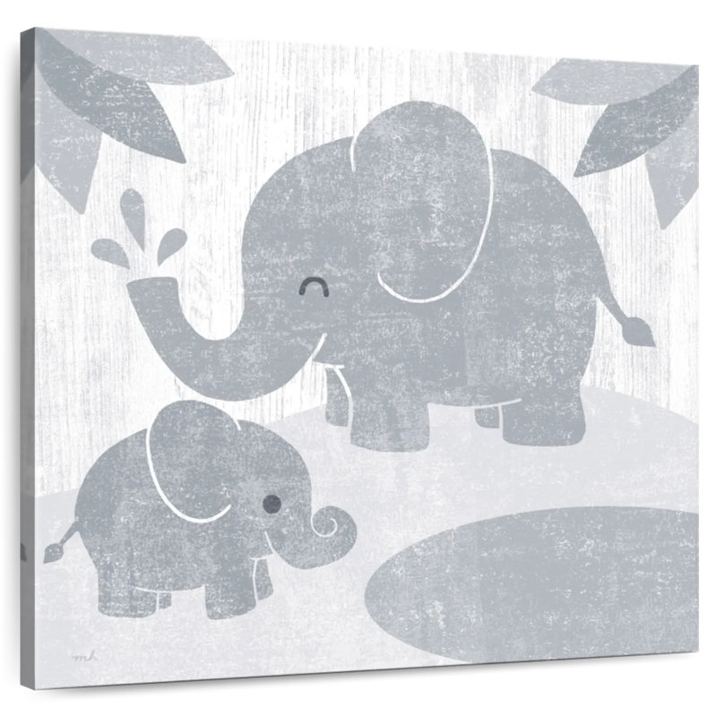 Ashelle safari amusant éléphant gris sans bordure, H 16 po x l 16 po