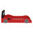 Wood Race Car-Shaped Platform Bed With LED And Upholstered Backrest