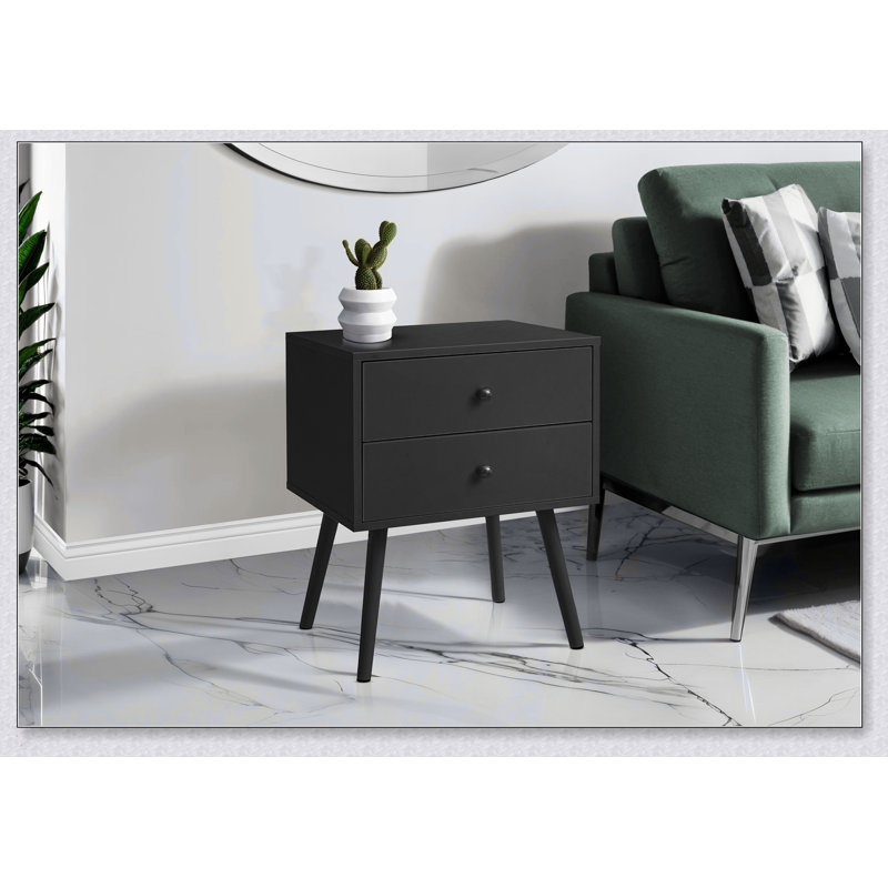 Table d'appoint, chambre à coucher, bout, salon, table de chevet, table d'appoint, tiroir de rangement stratifié, moderne, contemporain