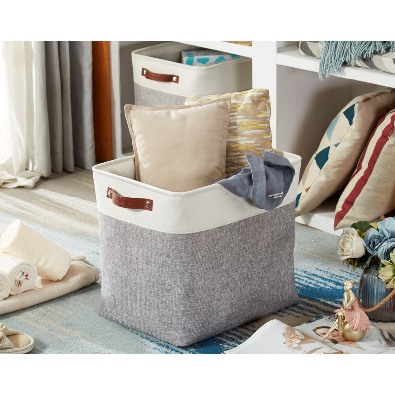 Latitude Run® Fabric Bin, Grey/White