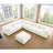 Large Modular Sectional Sofa Sectional Couch With Storage Chenille Sectional Sofa For Living Room, Cylindrical Backrest And Armrests 6 Seats,White-234287572