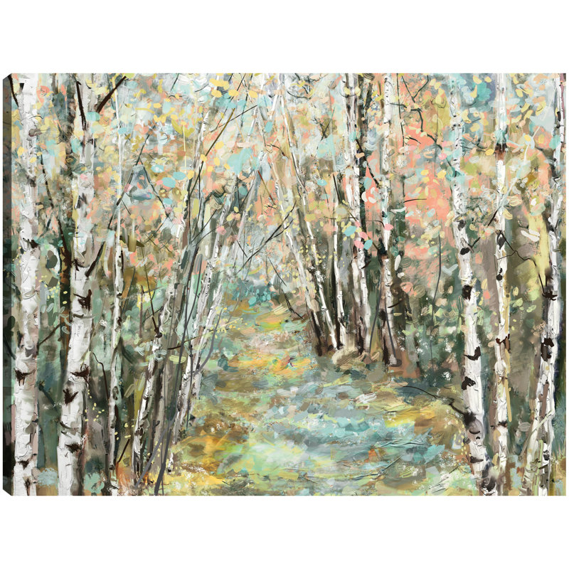 «Kaleidoscope Trees V» par Studio Arts, reproduction d'art sur toile, Toile tendue, H 11 po x l 14 po x P 1,5 po