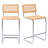 Crumley Natural Rattan 24.3" Counter Stool with Cane Rattan Back and Metal Frame-957660052-957660059