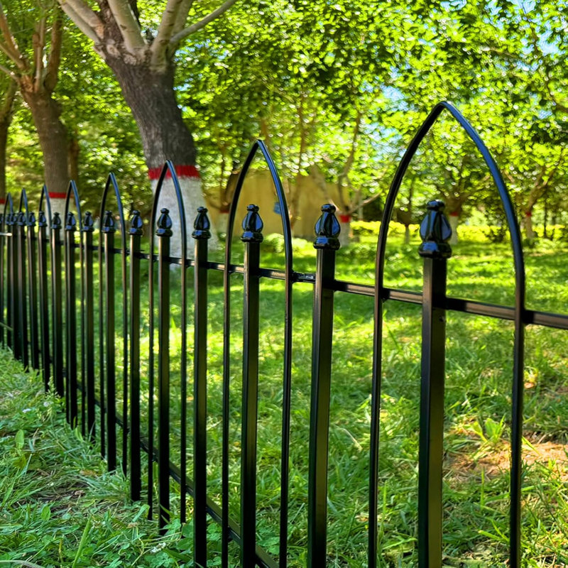 3m No Dig Metal Garden Fence – 5 Panels, Rustproof Powder-Coated Border for Yard, Patio, Flower Bed & Dog Barrier – Black